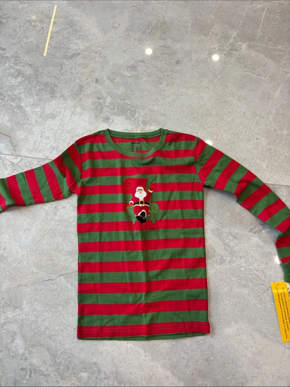Kids Holiday Striped Pajama Set - Green & Red
